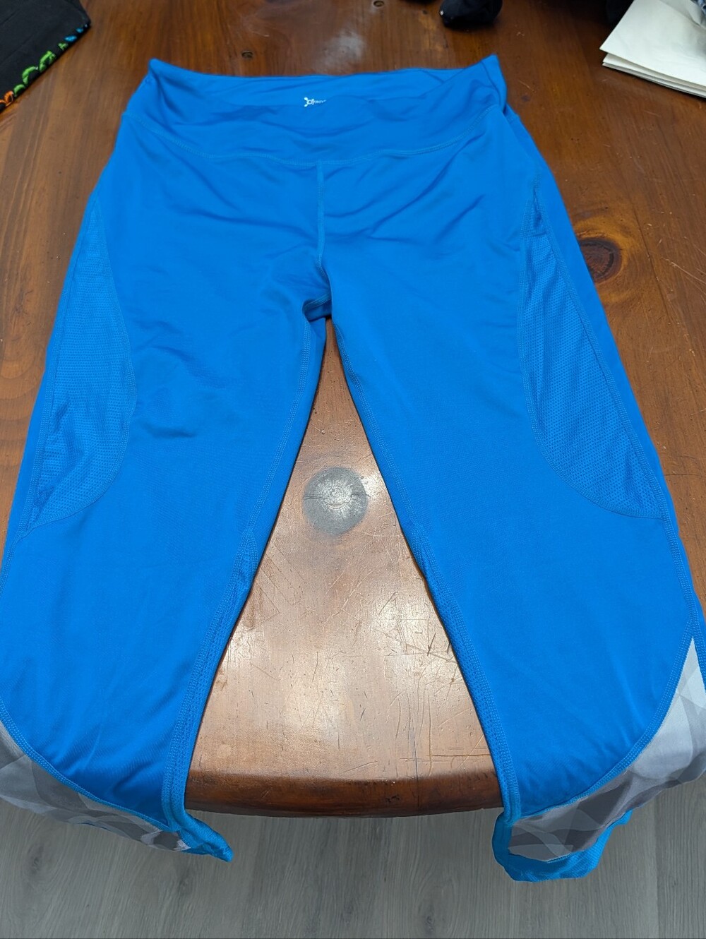 Orangetheory Women's Blue Cropped Workout Leggings Capri Pants XL